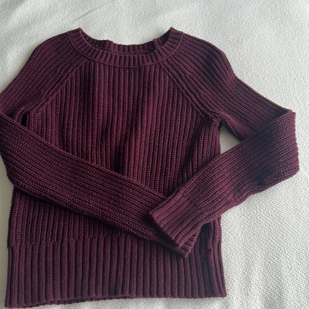 American Eagle Knit Burgundy Sweater